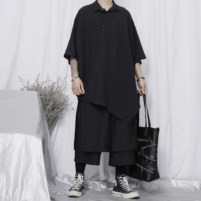 Summer Asymmetric Loose Half Sleeve Shirt