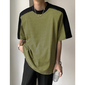 Striped Panel Short Sleeve T-shirt