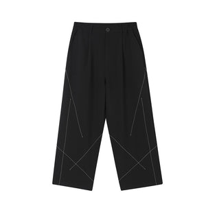 Line Decoration Straight Casual Pants