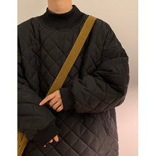 Load image into Gallery viewer, Diamond Check Half Turtleneck Sweatshirt
