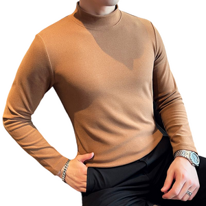 Slim Fit British Half Turtleneck Long Sleeve T-Shirt