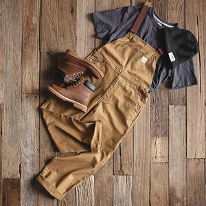 Retro Khaki Classic Overalls