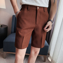 Load image into Gallery viewer, Plaid Embossed Casual Shorts
