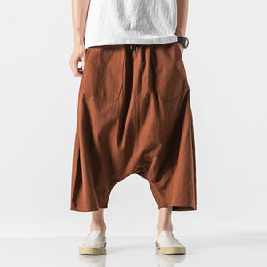 Summer Loose Low-crotch Baggy Cropped Pants