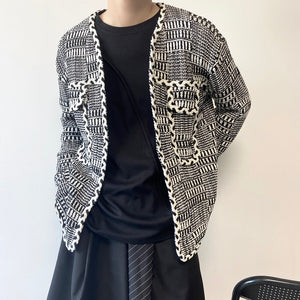 Round Neck Knitted Cardigan Coat