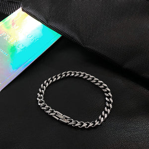 Hip Hop Thin Titanium Steel Bracelet