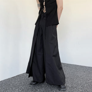 Dark Knight Double Layer Wide-Leg Trousers