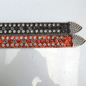 Punk Pin Buckle Faux Diamond Inlaid Belt