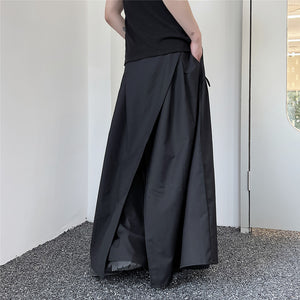 Dark Knight Double Layer Wide-Leg Trousers