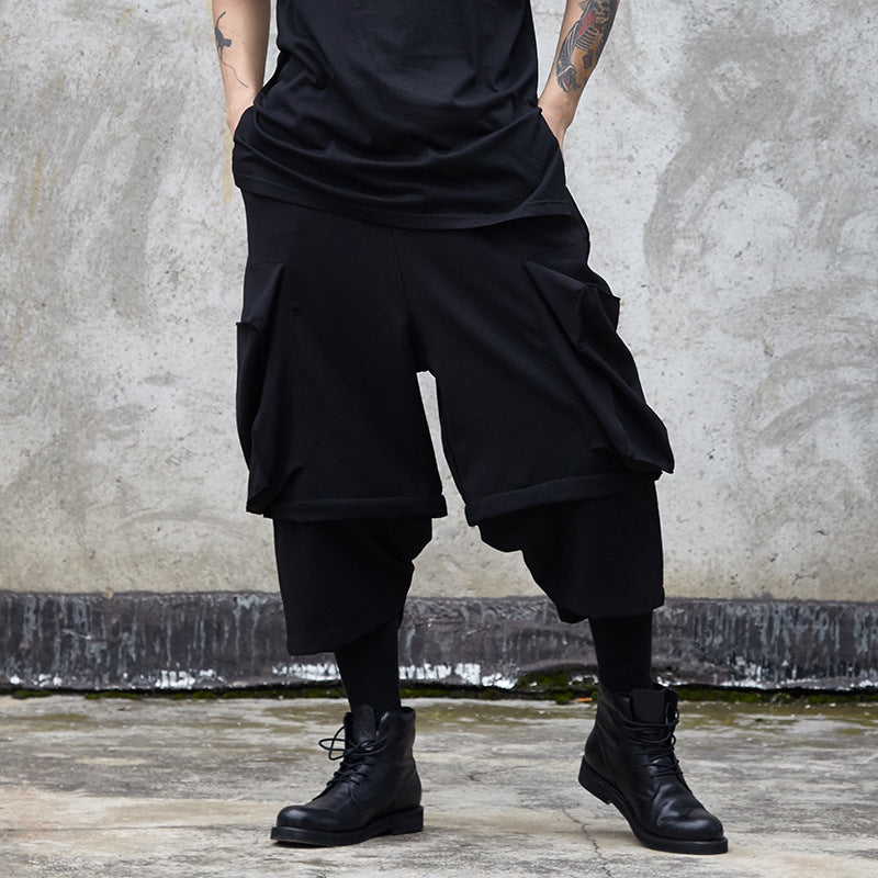 Large Pocket Stitching Casual Pants