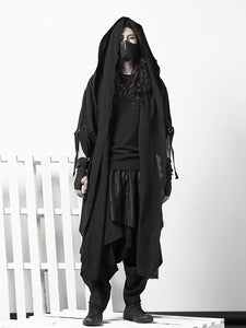 Black Cape Trench Coat Robe