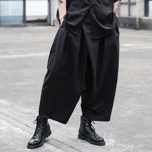 Pleated Straight-leg Pants