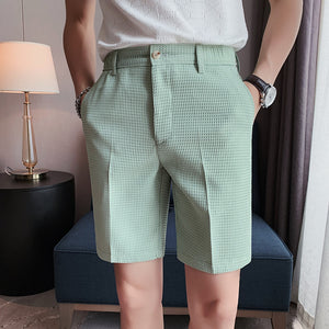 Plaid Embossed Casual Shorts