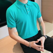 Load image into Gallery viewer, Thin Knit Lapel Slim Polo Shirt
