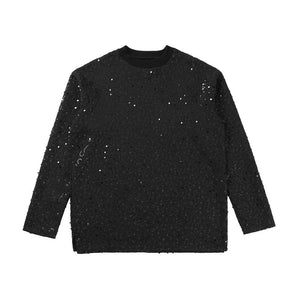 Sequin Crew Neck Long Sleeve T-Shirt