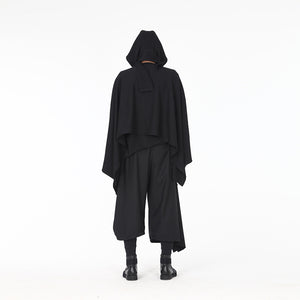 Dark Removable Cap Loose Cloak