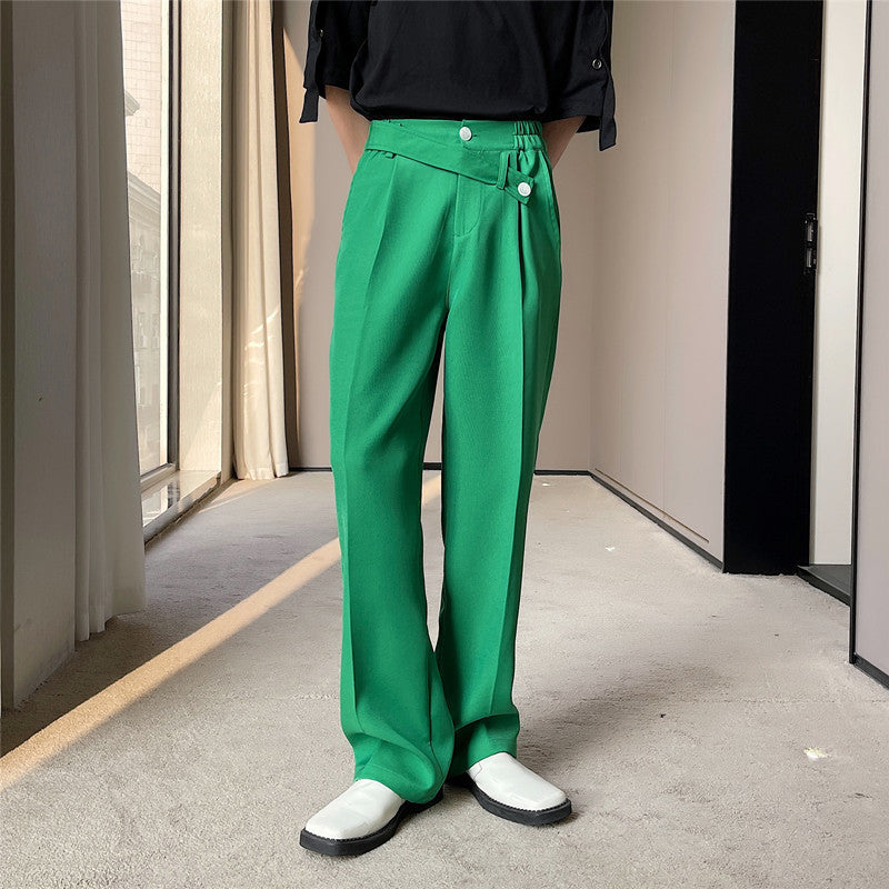 Irregular Belt Embellished Slacks