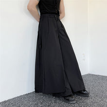 Load image into Gallery viewer, Dark Knight Double Layer Wide-Leg Trousers
