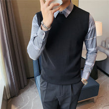 Load image into Gallery viewer, Fake Two Piece Shirt Collar Slim Sweater
