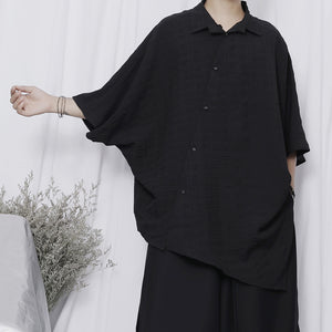 Summer Asymmetric Loose Half Sleeve Shirt