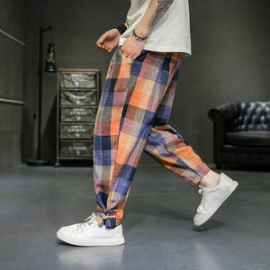 Men's Plaid Harem Pants