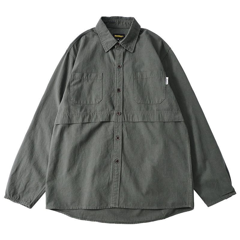 Loose Long Sleeve Cargo Shirt