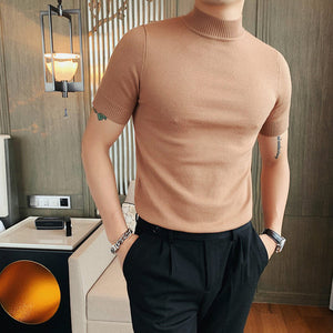 Half High Neck Knitted T-shirt