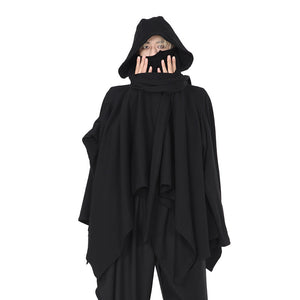 Dark Removable Cap Loose Cloak