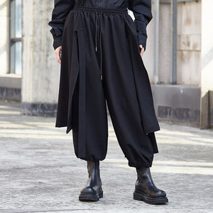 Lantern Wide-leg Cropped Slacks