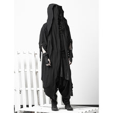 Load image into Gallery viewer, Black Cape Trench Coat Robe
