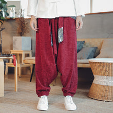 Load image into Gallery viewer, Retro Stitching Belt Harem Pants
