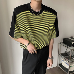 Striped Panel Short Sleeve T-shirt