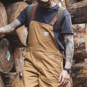 Retro Khaki Classic Overalls