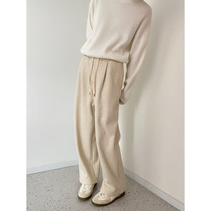 Straight Drape Wide Leg Knit Pants