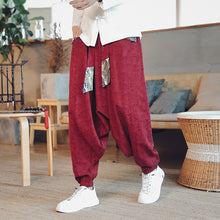 Load image into Gallery viewer, Retro Stitching Belt Harem Pants
