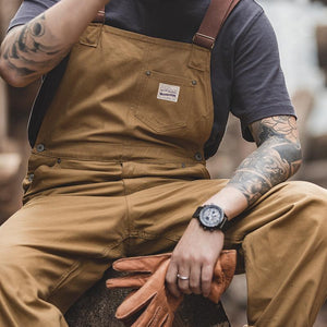 Retro Khaki Classic Overalls