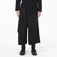 Load image into Gallery viewer, Black Culottes Wide Leg Loose Casual Pants
