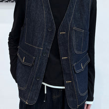 Load image into Gallery viewer, Multi-pocket Denim Vest
