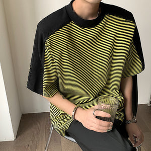 Striped Panel Short Sleeve T-shirt