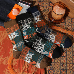 Men's Retro Ethnic Thick Line Socks