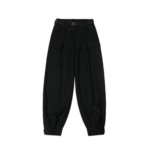 Drawstring Multi-pocket Trousers