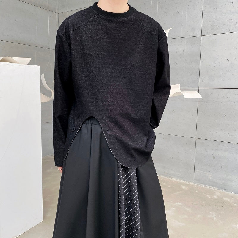 Irregular Hem Long-sleeved T-shirt