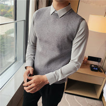 Load image into Gallery viewer, Fake Two Piece Shirt Collar Slim Sweater
