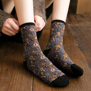 Winter  Ethnic Cute Floral Socks