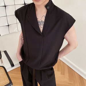 Sleeveless Stand Collar Vest