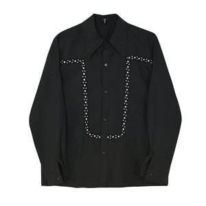 Stud Embellished Long Sleeve Shirt