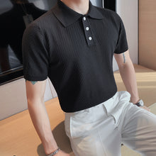 Load image into Gallery viewer, Thin Knit Lapel Slim Polo Shirt
