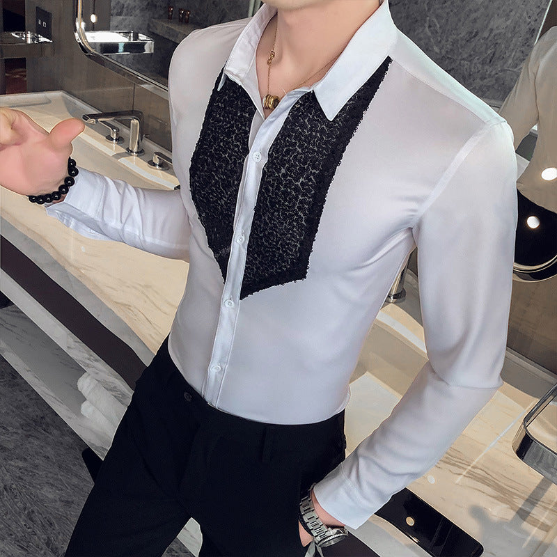 Slim Fit Sequin Long Sleeve Shirt