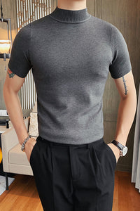 Half High Neck Knitted T-shirt