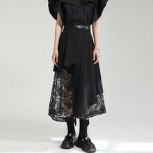 Load image into Gallery viewer, Irregular High-waist Paneled Mesh Skirt
